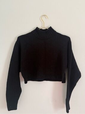 Wilfred cropped merino wool mock neck sweater